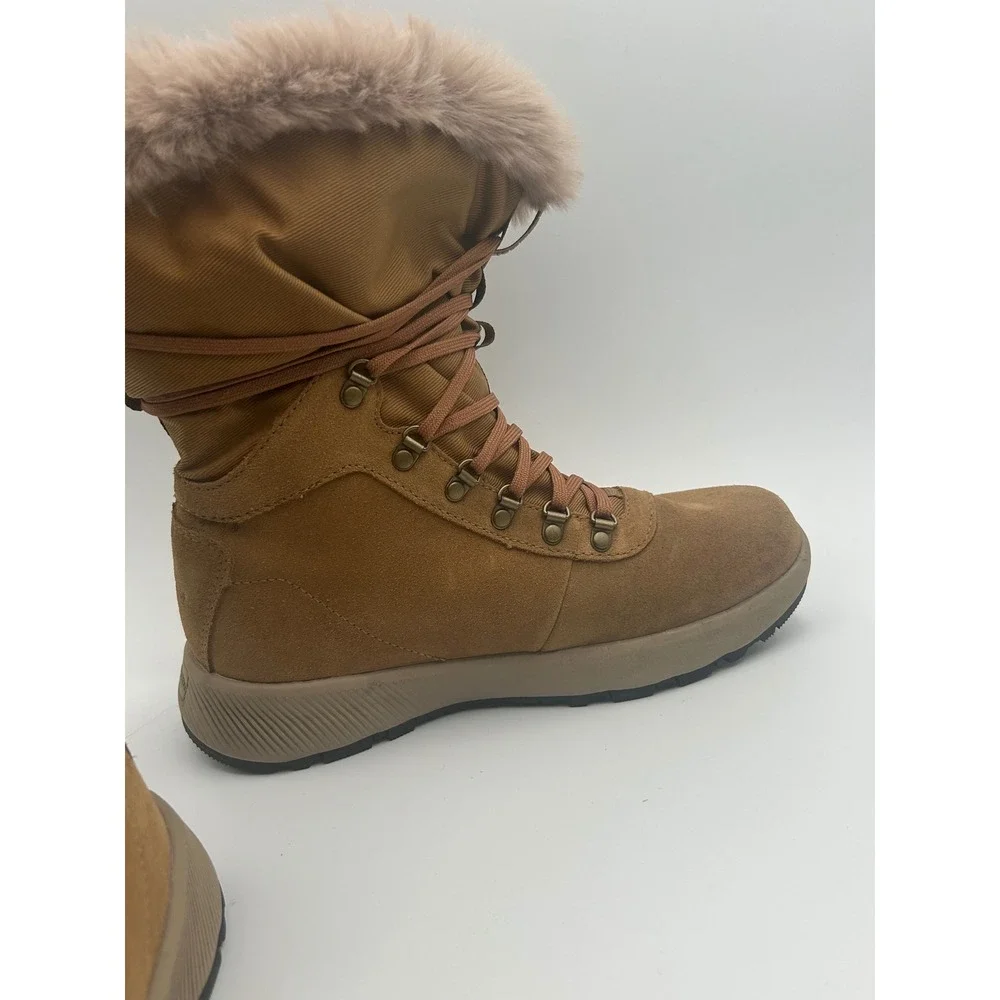 Columbia Paninaro Omni-Heat Tall Winter Boots Elk Brown Suede BL0150-286 Size 6